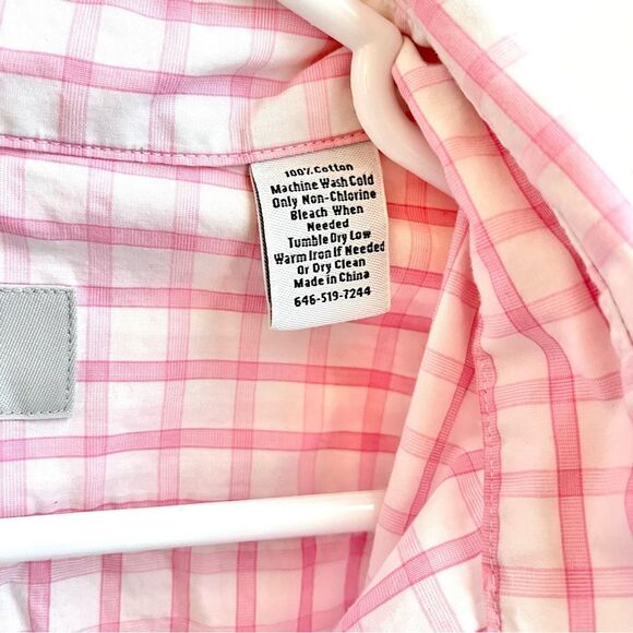 Jack Spade Pink Casual Button Down Shirt cotton gingham pastel Size XL - Picture 3 of 5